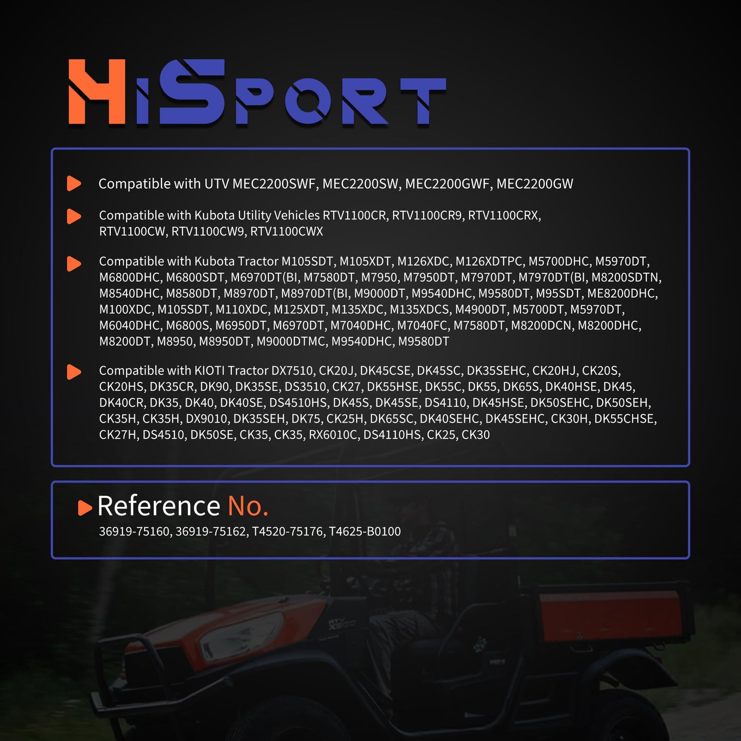 HiSport Ignition Switch W/2 Keys Compatible with Kubota RTV1100CW RTV1100CRX KIOTI CK DK DS RX Tractor Parts Accessories Replace T4625-B0100