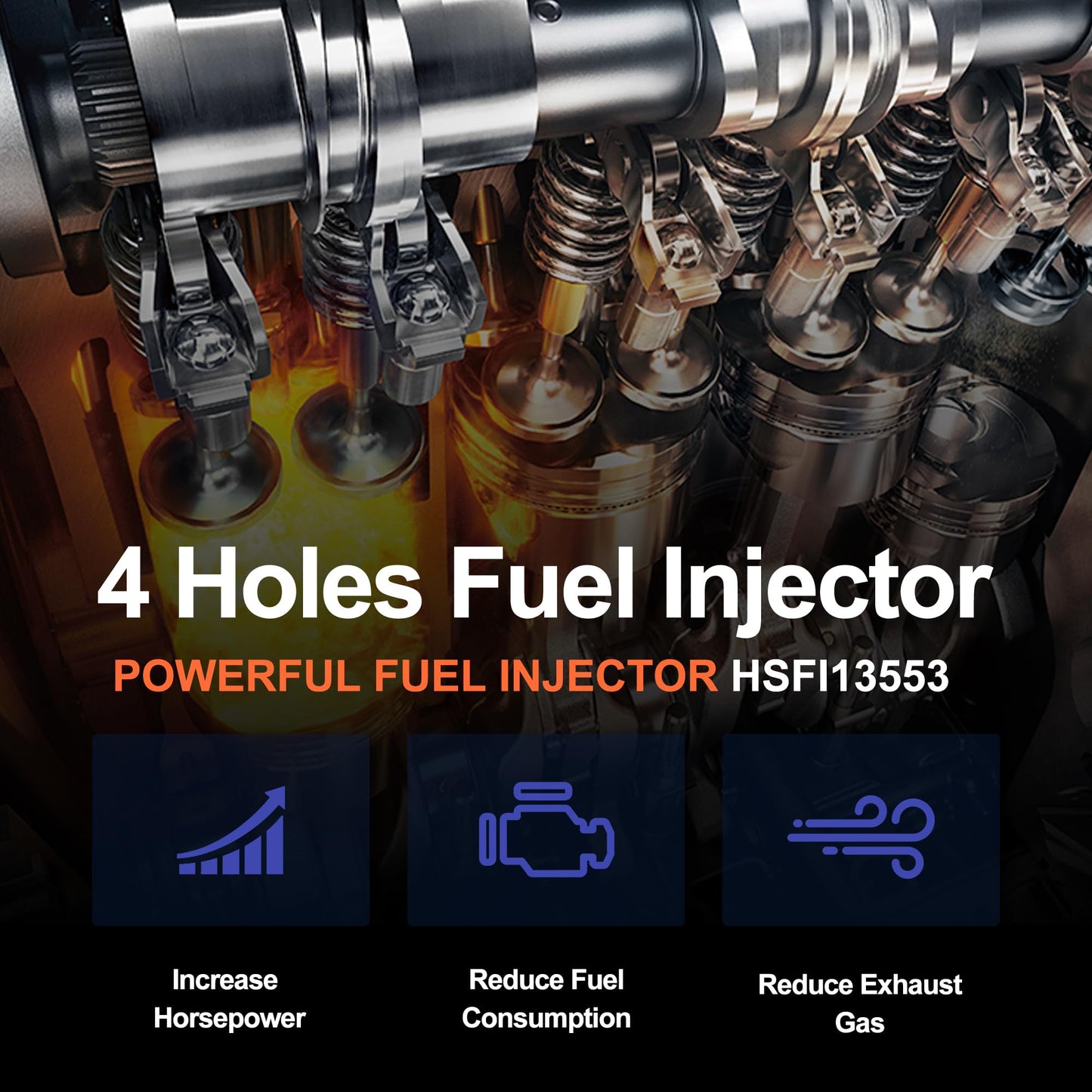 HiSport Fuel Injectors Replacement for Chevy Tahoe Express Suburban Silverado,Compatible with GMC Yukon XL Sierra, 1500 2500 3500,Cadi Escalade V8 4.8L 5.3L 6.0L 2000-2006 17113553 8 Pcs