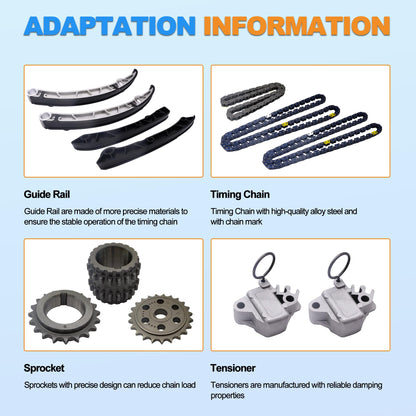 HiSport Timing Chain Kit - Compatible with LAND ROVER LR4/RANGE ROVER/RANGE ROVER SPORT 2010-2015, 3.0L V6/5.0L V8 Engine,replaces LR051013 LR051008 LR051011 LR051012 LR032048 LR051008
