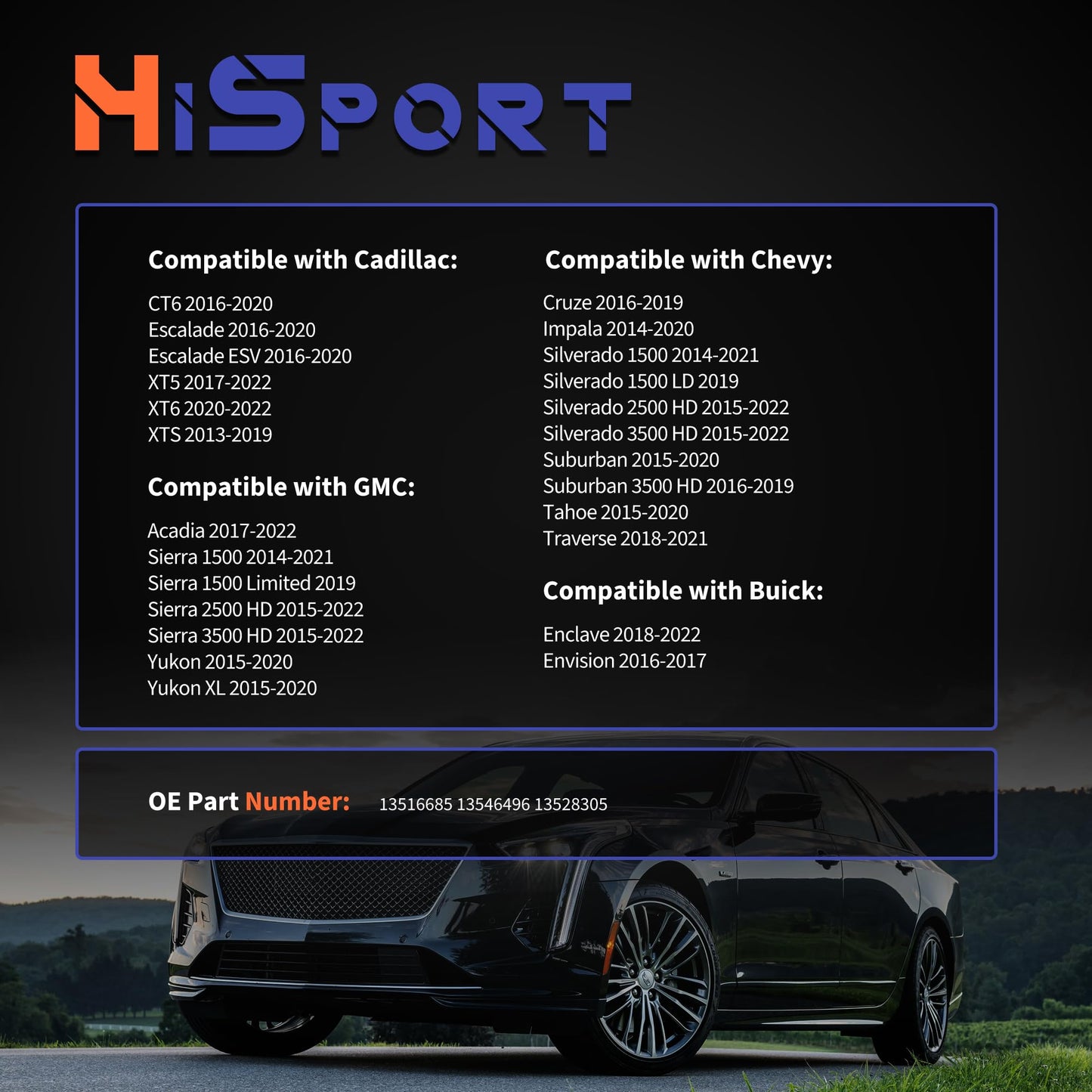 HiSport 13516685 Door Latch Lock Actuator Front Right Passenger Side - Compatible with Buick Enclave Cadillac CT6 ESV XT5 XT6 XTS Chevy Cruze Impala Tahoe Traverse GMC Acadia Yukon XL 2013-2022