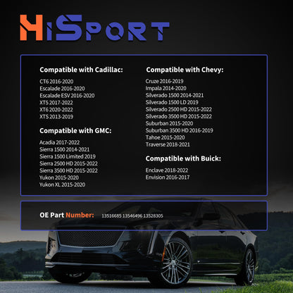 HiSport 13516685 Door Latch Lock Actuator Front Right Passenger Side - Compatible with Buick Enclave Cadillac CT6 ESV XT5 XT6 XTS Chevy Cruze Impala Tahoe Traverse GMC Acadia Yukon XL 2013-2022