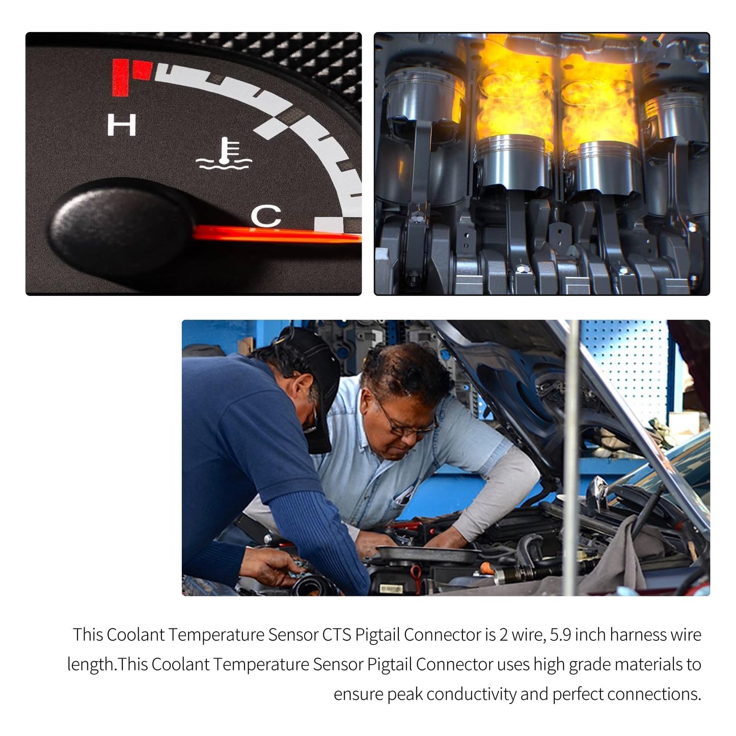 HiSport S-816 Temperature Sender/Sensor Connector Compatible with Chevrolet Chevy Sprint, Toyota Camry, Suzuki X-90, Pontiac Vibe, Mazda MX-3, Lincoln LS, Lexus ES300, Jaguar XK8 Replace 158-0421