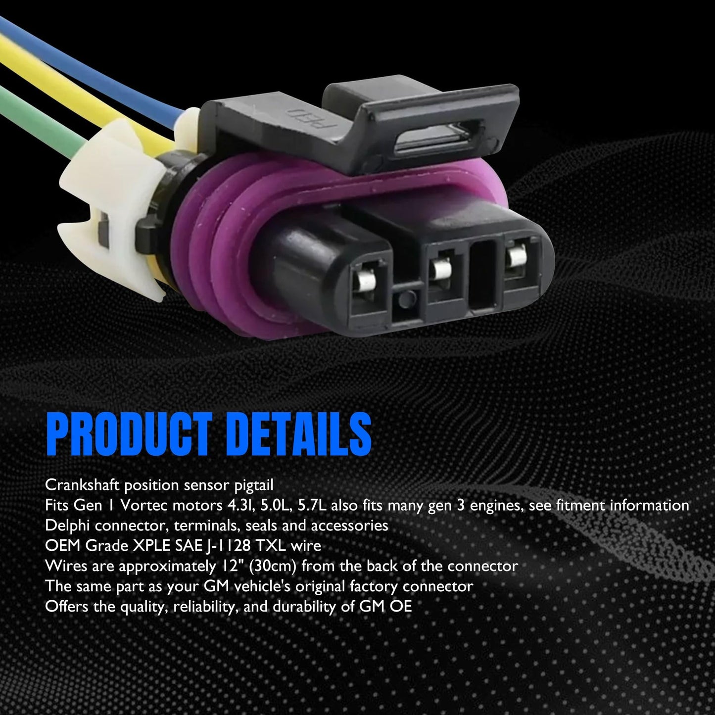 HiSport 13585316 Fuel Tank Pressure Sensor Connector, Crankshaft Position Sensor Connector Compatible with Acura Buick Cadillac Chevrolet Daewoo Dodge Eagle GMC Honda Hummer Hyundai Isuzu Kia PT2782