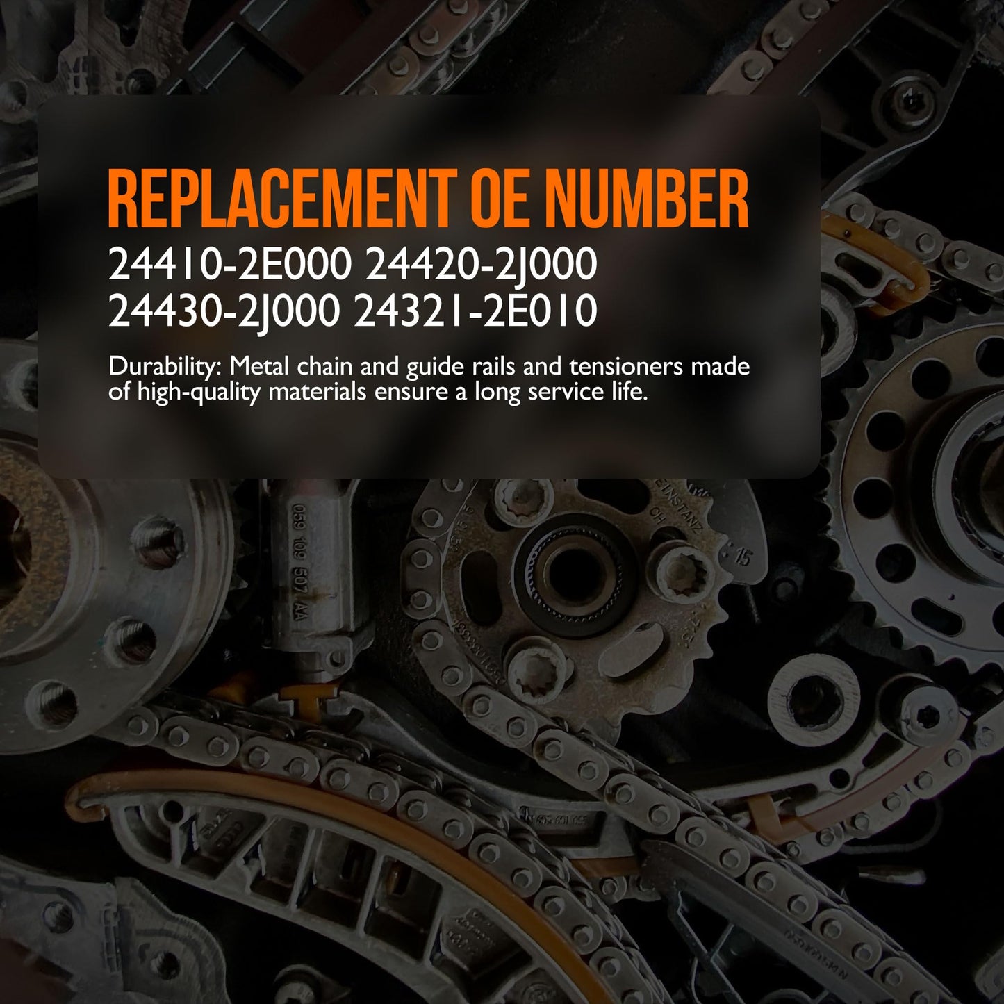 HiSport 24410-2E000 Engine Timing Chain Kit - Compatible with Kia Forte Forte5 2.0L l4 Compatible with Hyundai Kona Veloster Elantra 2.0L l4 Elantra 1.8L l4 2017-2022