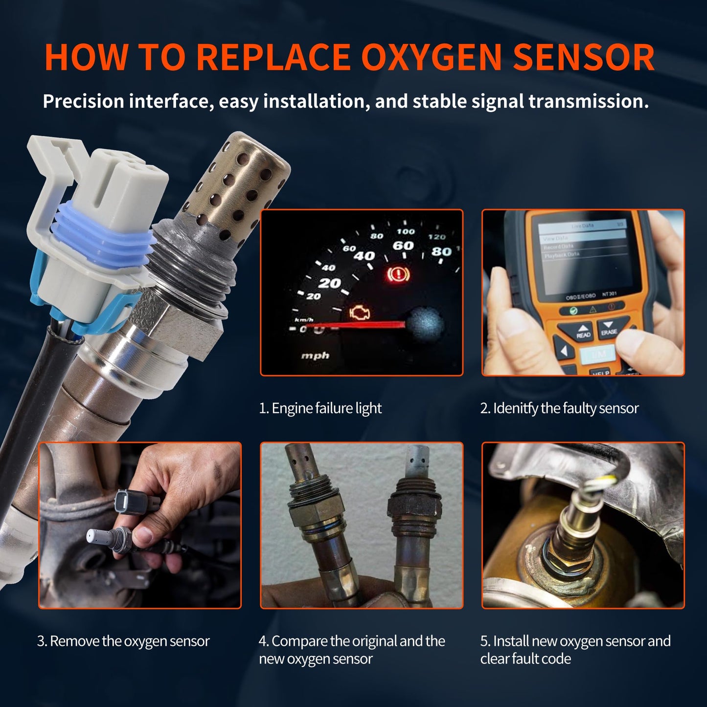 HiSport Oxygen O2 Sensor 12609457 234-4407 213-4229 Compatible with Cadillac Escalade & Chevrolet Avalanche Camaro Silverado Suburban Tahoe & GMC Sierra Yukon