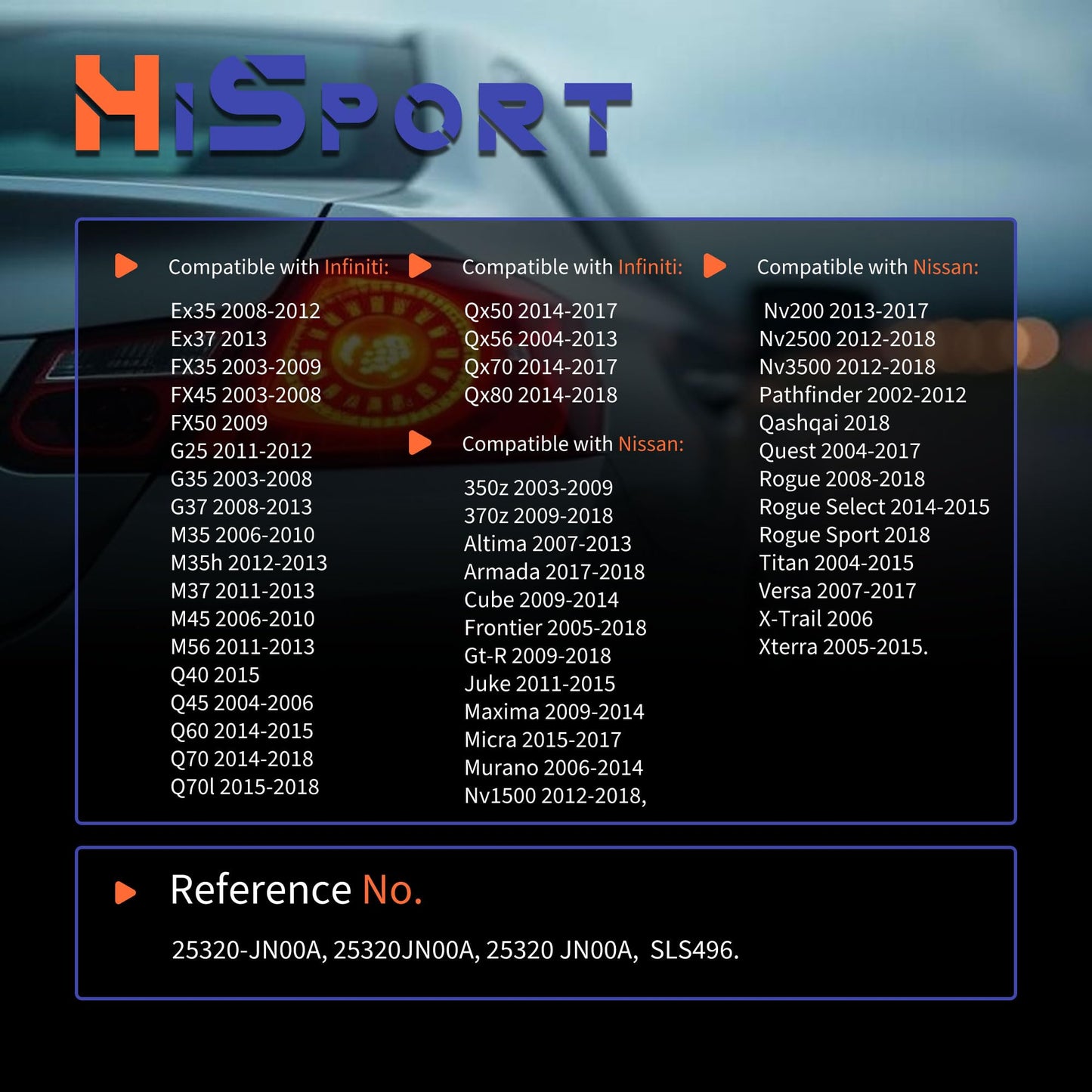 HiSport Brake Light Switch 25320-JN00A Compatible with Infiniti Ex35 Ex37 FX35 FX45 FX50 G25 G35 G37 M35 Q40 Replacement for Nissan 350z Altima Nv1500 Pathfinder Rogue Titan Versa Frontier Xterra