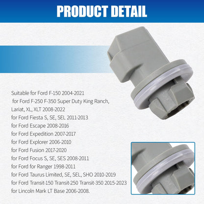 HiSport 2PCS F81Z13411AA 2Pin License Plate Light Socket Rear Tail Brake Lamp Plug for 2004-2021 Ford F150 F250 F350 Super Duty Fiesta Car License Plate Bulb Replace Replace AL8Z13411B