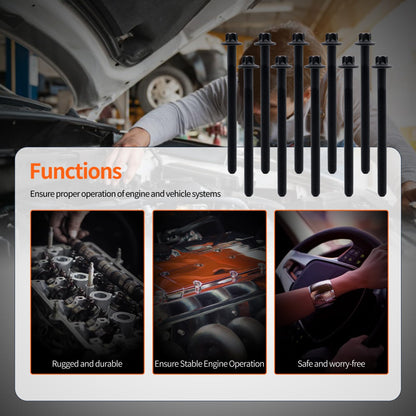 HiSport ES72474 Engine Cylinder Head Bolt Set Compatible with Buick Encore 2013-2021, Cadillac ELR 2014-2016, Chevrolet Cruze 2011-2016 Cruze Limited 2016 Sonic 2012-2020 Trax 2013-2021 Volt 2011-2015