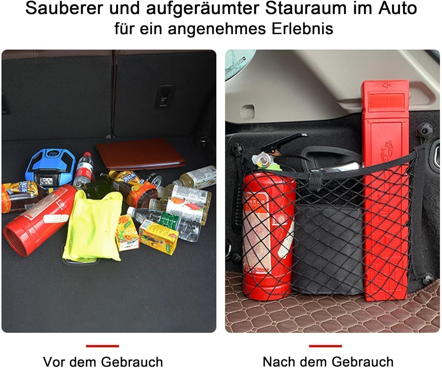 HISports Kofferraum Gepäcknetz Netztasche Auto,Universal Auto Organizer Mit 4 Klettverschlüssen 25 * 35cm Feinmaschig Organizer