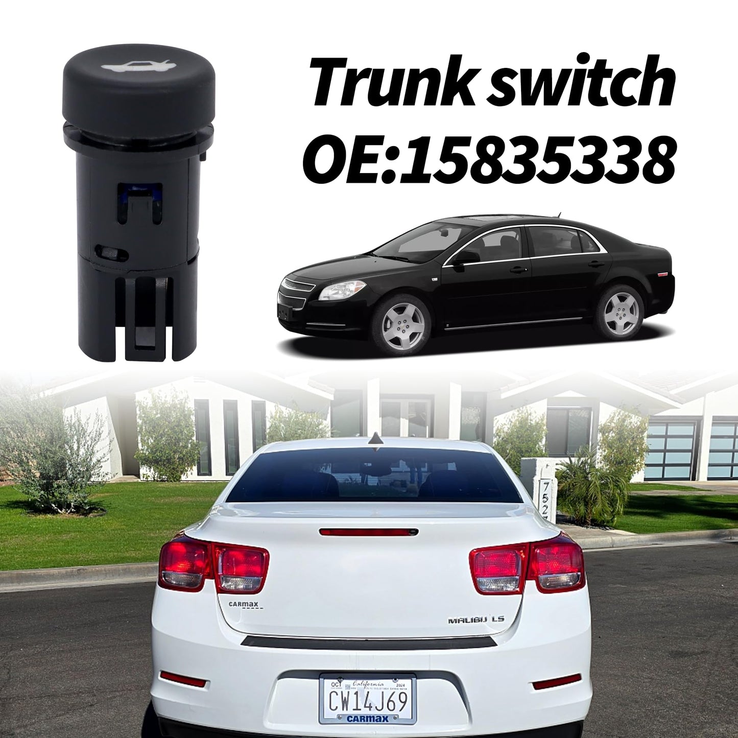 HiSport 15835338 Trunk Lid Release Switch - Compatible with Chevry Malibu 2008 2009 2010 2011 2012