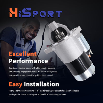 HiSport 1G023-63010 New Starter Motor 12V 8-Tooth - Compatible with Kubota Engines Compatible with Grasshopper 325d 0.9 2012 / 722d 0.9 2012 / 722d Mowers - Replace 19107