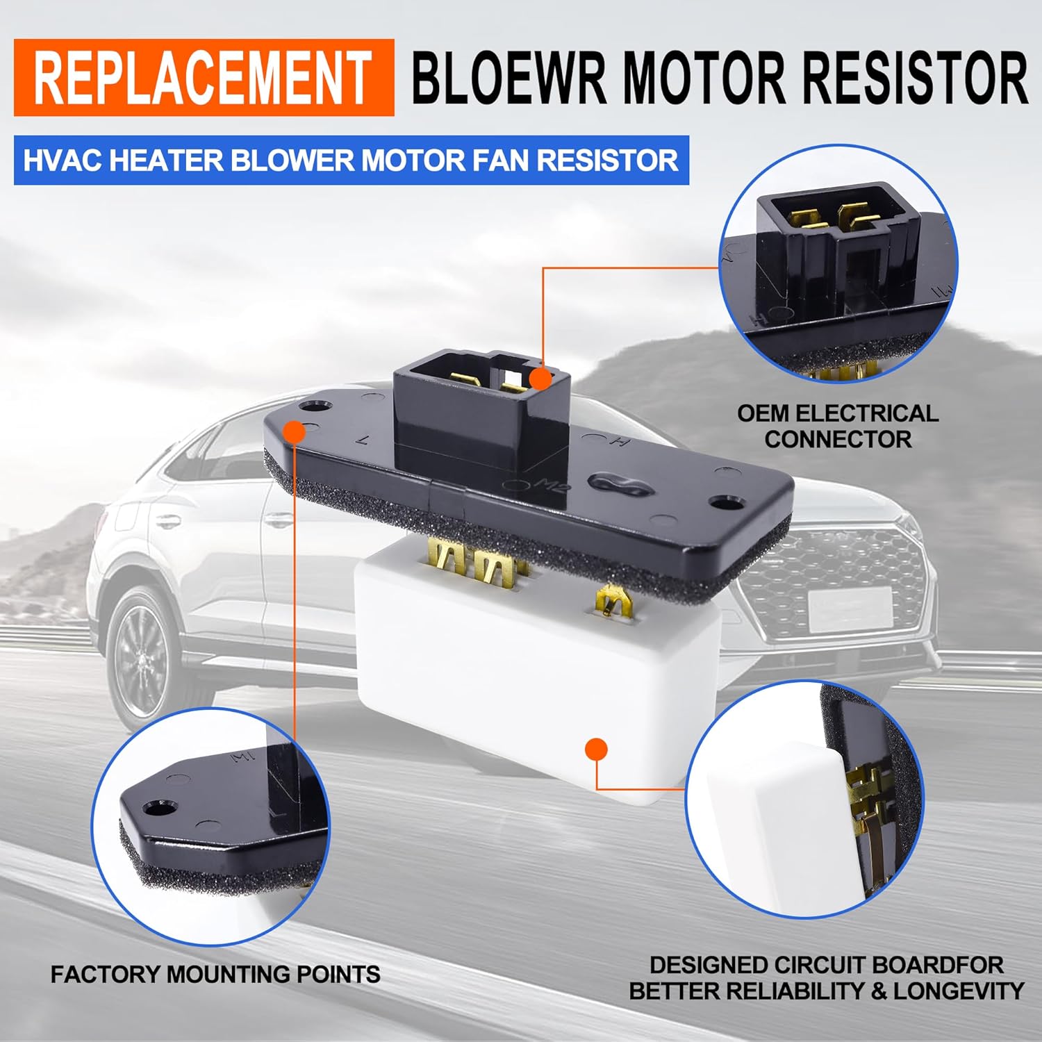 HiSport HVAC Heater Blower Motor Fan Resistor - 5014212AA 3A1103 973047 RU368 973-047 RU-368 5014212AA CR160 Compatible with Jeep Grand Cherokee 2000-2004, Compatible with Dodge Viper 2003-2010