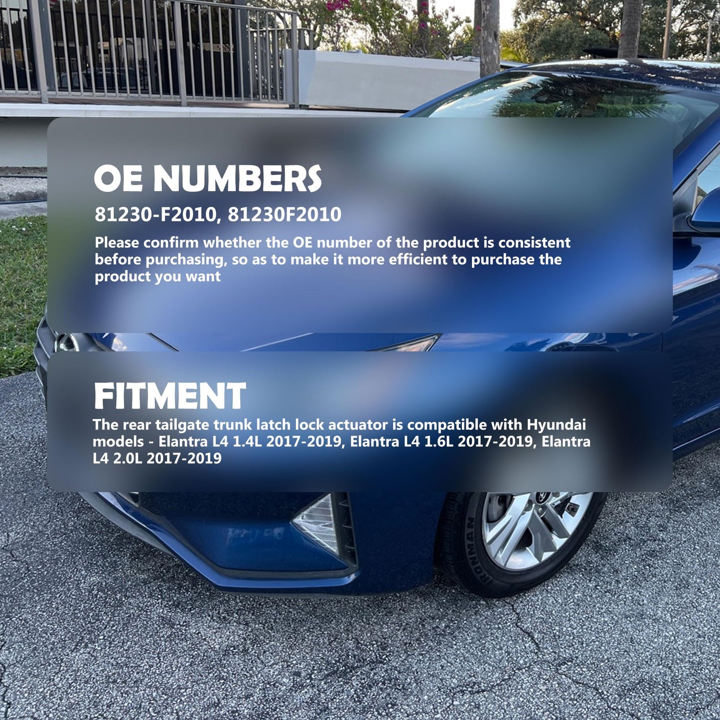 HiSport Rear Tailgate Trunk Latch Lock Actuator - Compatible with Hyundai Elantra 2015 2016 2017 2018 2019 2020 Replaces 81230-F2010 81230F2010