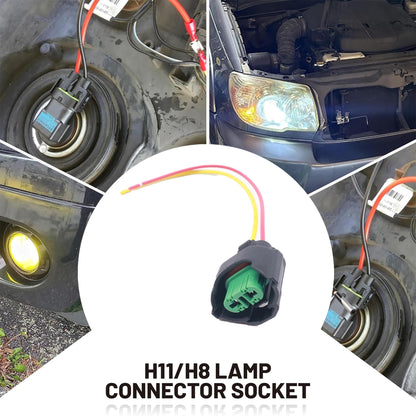 HiSport 2PCS H8 H9 H11 880 881 Female Adapter Wire Connector Headlight Fog Light Wiring Harness Retrofit Pigtail Compatible with Toyota GMC Chevy Honda Jeep Ford Dodge Bulb LED Headlamp