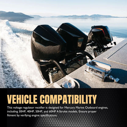 HiSport Voltage Regulator Rectifier Compatible with Mercury 25 hp 1999-2005,30 hp 2002-2005,40 hp 2002-2005,50 hp 2002-2007,60 hp 2002-2007,135 hp,140 hp,150 hp,175 hp,200 hp,240 hp Replaces 893640T01