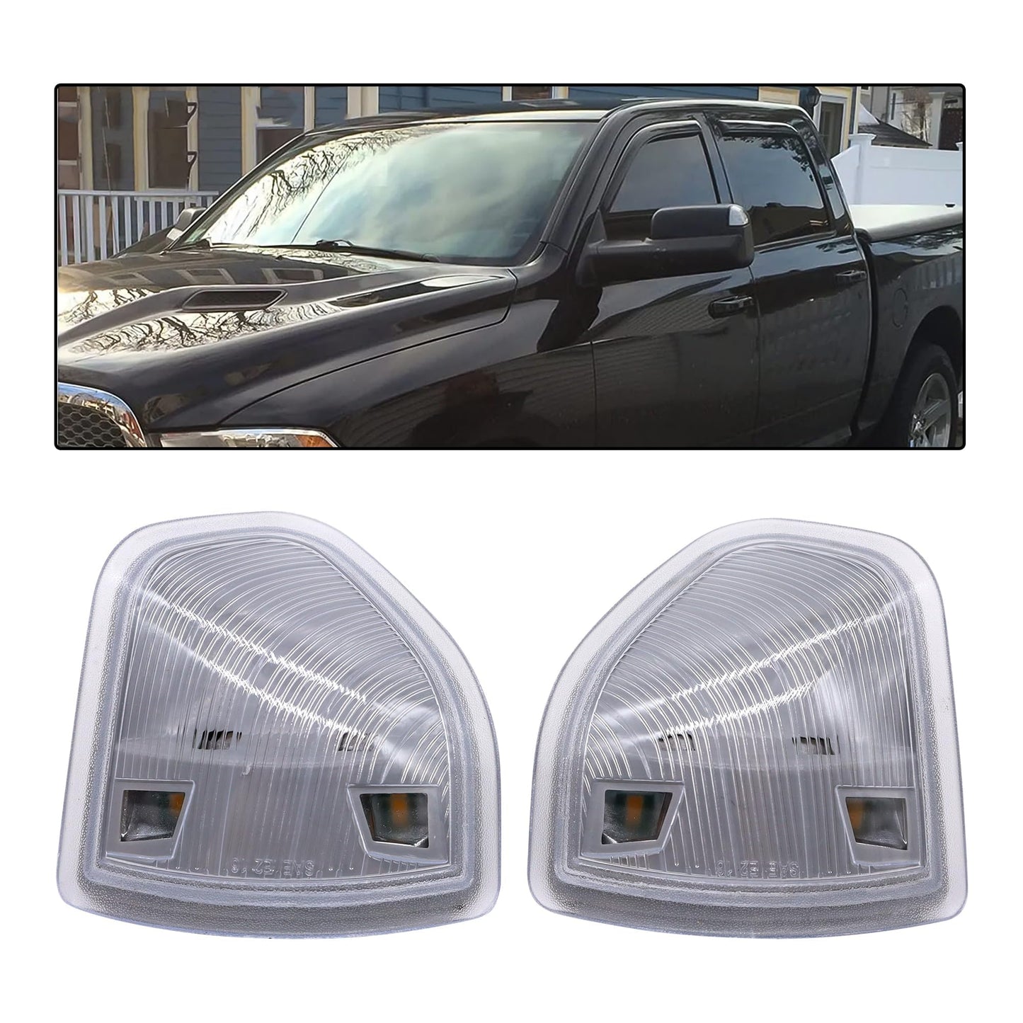 HiSport 68302828AA Left and Right LED Side Mirror Turn Signal Light Compatible with Dodge Ram 1500 2500 3500 Pickup 2010, 4000 4500 5500 2010, Ram 1500 2011-2019, 2500 3500 4000 4500 5500 2011-2018