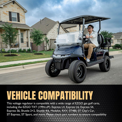 HiSport 435-203 Voltage Regulator Compatible with EZ Go Express L4, Express L6, Express S4, Express S6, RXV Electric 2014, RXV Gas, TXT Electric, TXT Gas, Terrain 250 1000 1500