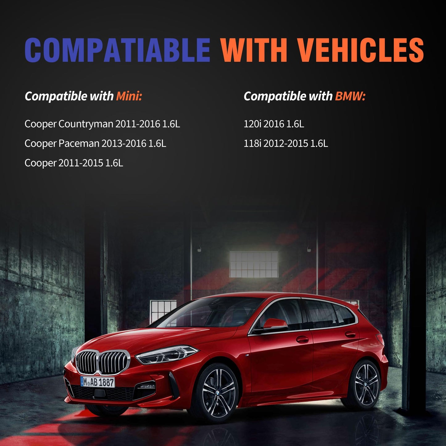 HiSport Engine Valve Cover Gasket Set - Compatible with BMW 120i 2016 118i 2012-2015 Mini Cooper Countryman 2011-2016 Mini Cooper Paceman 2013-2016 Mini Cooper 2011-2015 1.6L - Replace 11127582400