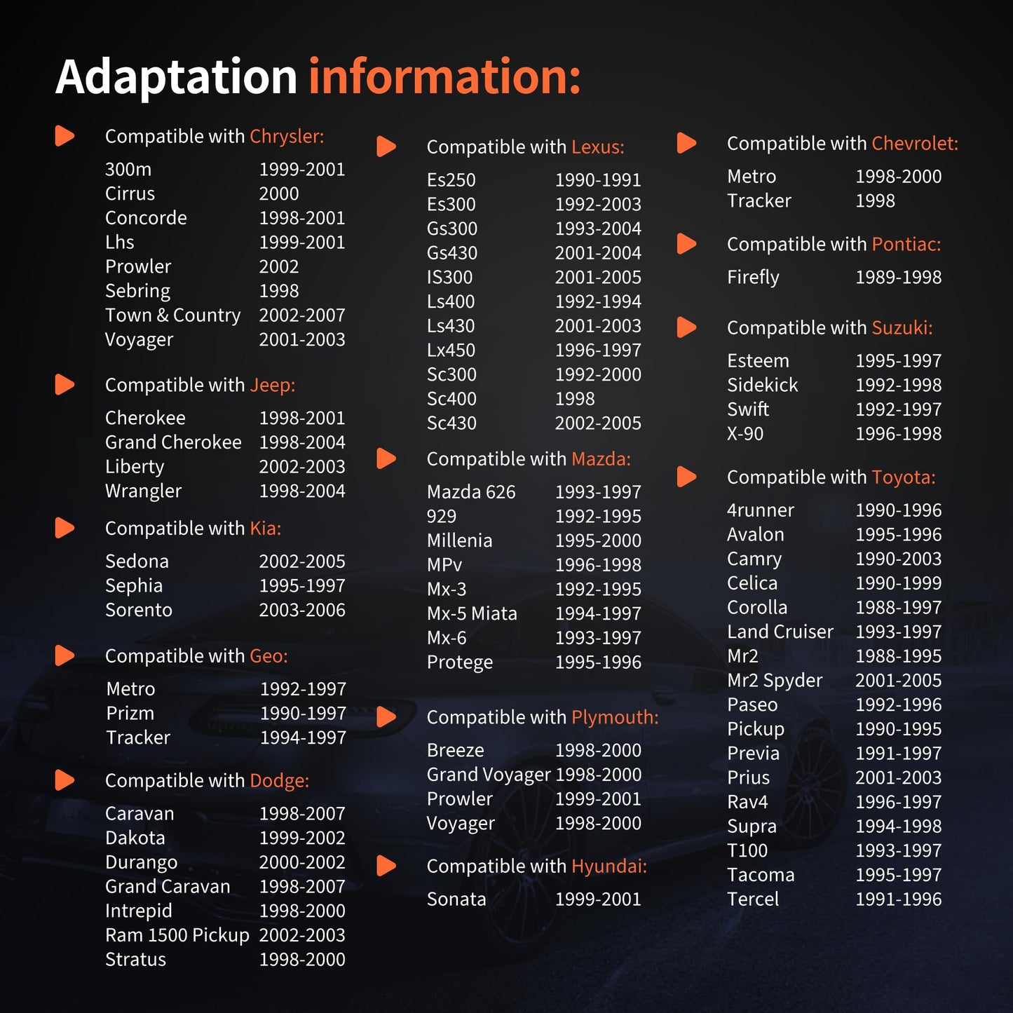 HiSport 4 Pin TPS Idle Air Control Valve Connector Pigtail S1931 90980-10711 Compatible with Dodge Chrysler Toyota Geo Lexus Jeep KIA Mazda Suzuki Chevrolet Hyundai Plymouth Pontiac