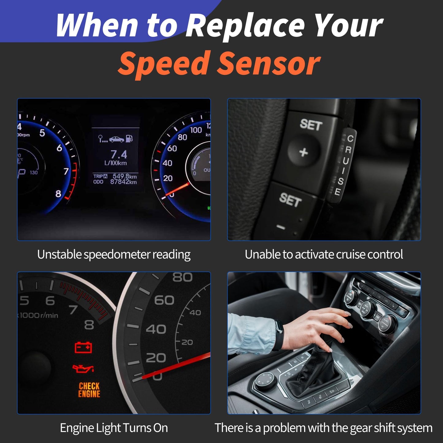 HiSport Speed Sensor 917-612 Compatible with Ford F-150, F-250, F-350, F-Super Duty, Explorer, Mustang, Taurus, E-150 Econoline, Ranger & Lincoln Continental & Mazda & Mercury