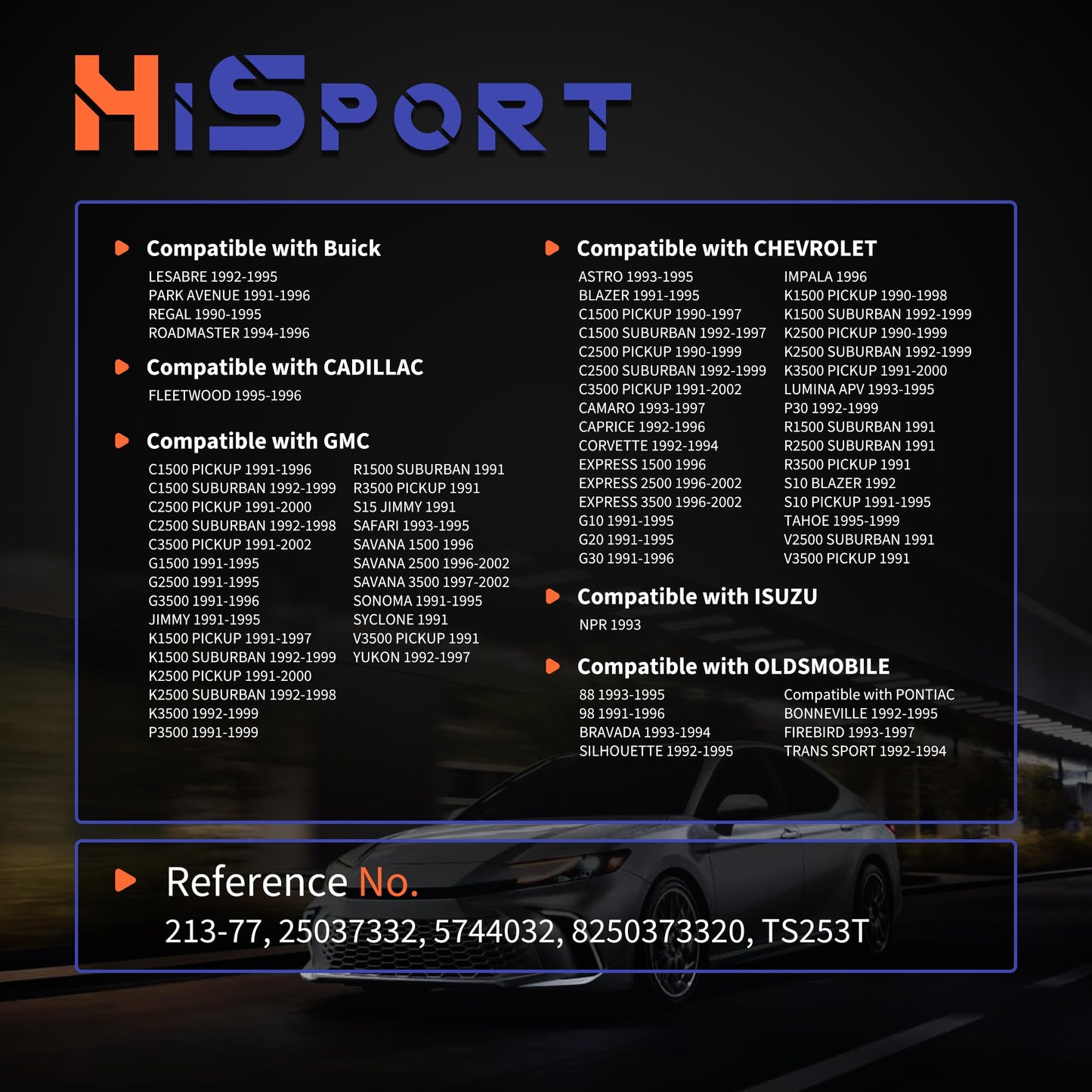 HiSport Engine Coolant Temperature Sensor - Compatible with GM Vehicles Chevy C1500 K1500 Tahoe Impala Buick Regal Oldsmobile 98 Replace 213-77