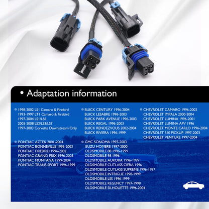 HiSport Wire Harness for LS2 LS6 O2 Header Wire Harness Black 24" O2 Oxygen Sensor Extension Square 4 Pin