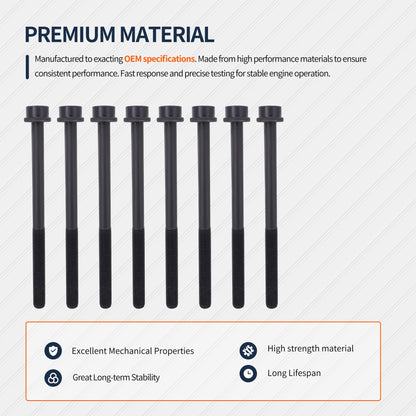 HiSport ES72207 Engine Cylinder Head Bolt Set Replacement for Ford Escape Focus Ranger Fusion for Lincoln MKZ for Mazda B2300 for Mercury Mariner