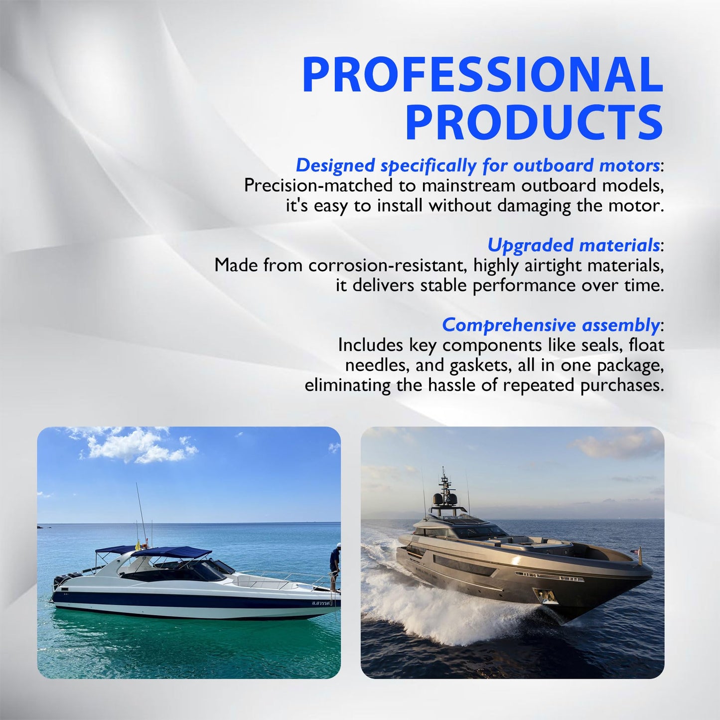 HiSport Boat Motor Carburetor Repair Kit - Compatible with Mercury Mercruiser Quicksilver Outboard Engine 8HP 9.9HP - Replace 8M0044576