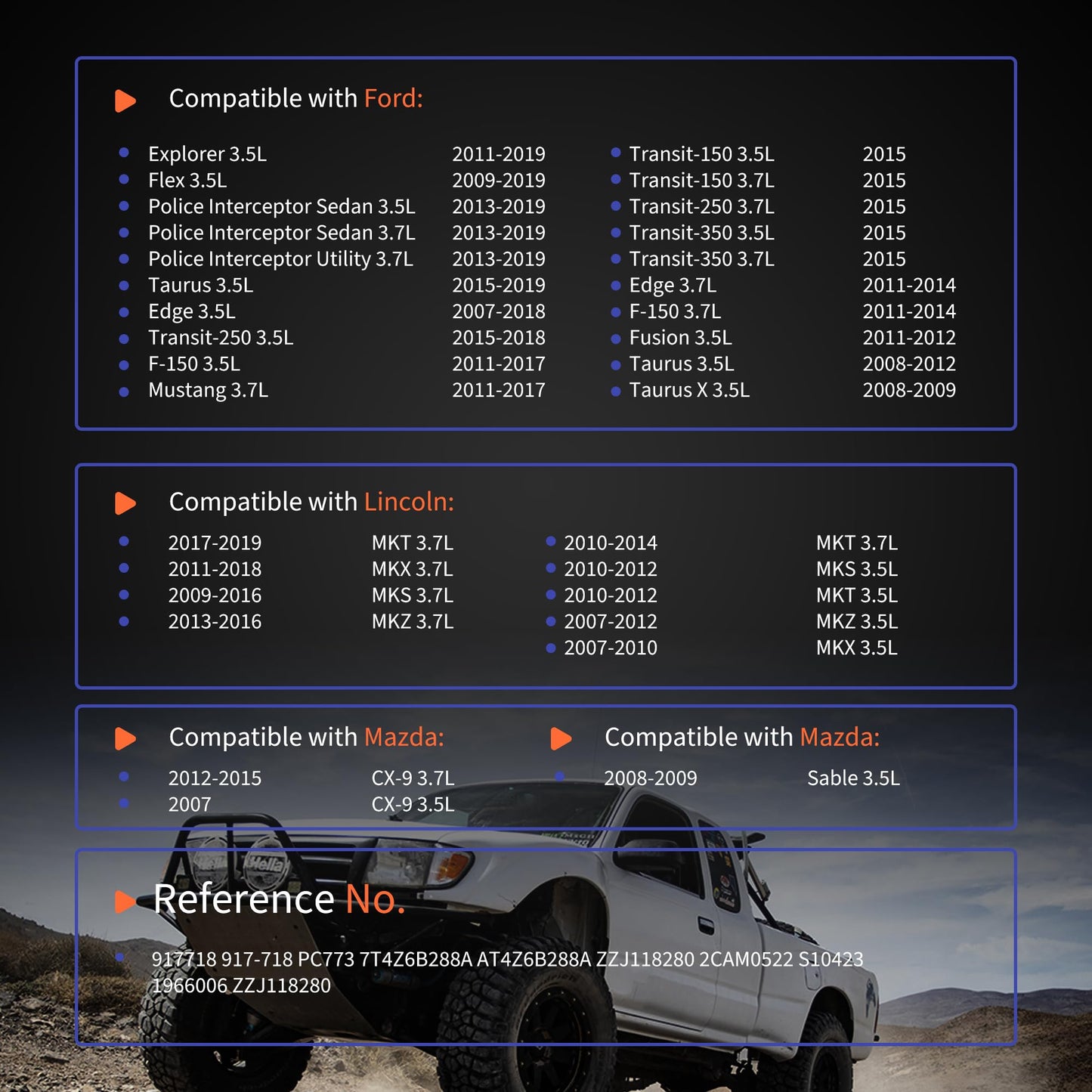 HiSport Engine Camshaft Position Sensor 917718 - Compatible with Ford Edge Explorer F-150 Flex Fusion Mustang Police Interceptor Sedan Utility Taurus X Transit-150 Transit-250 3.5L 3.7L 2007-2019