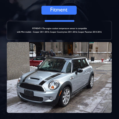 HiSport Engine Coolant Temperature Sensor - Compatible with Mini Replaces 13627535068 7535068 96566364 1338F3