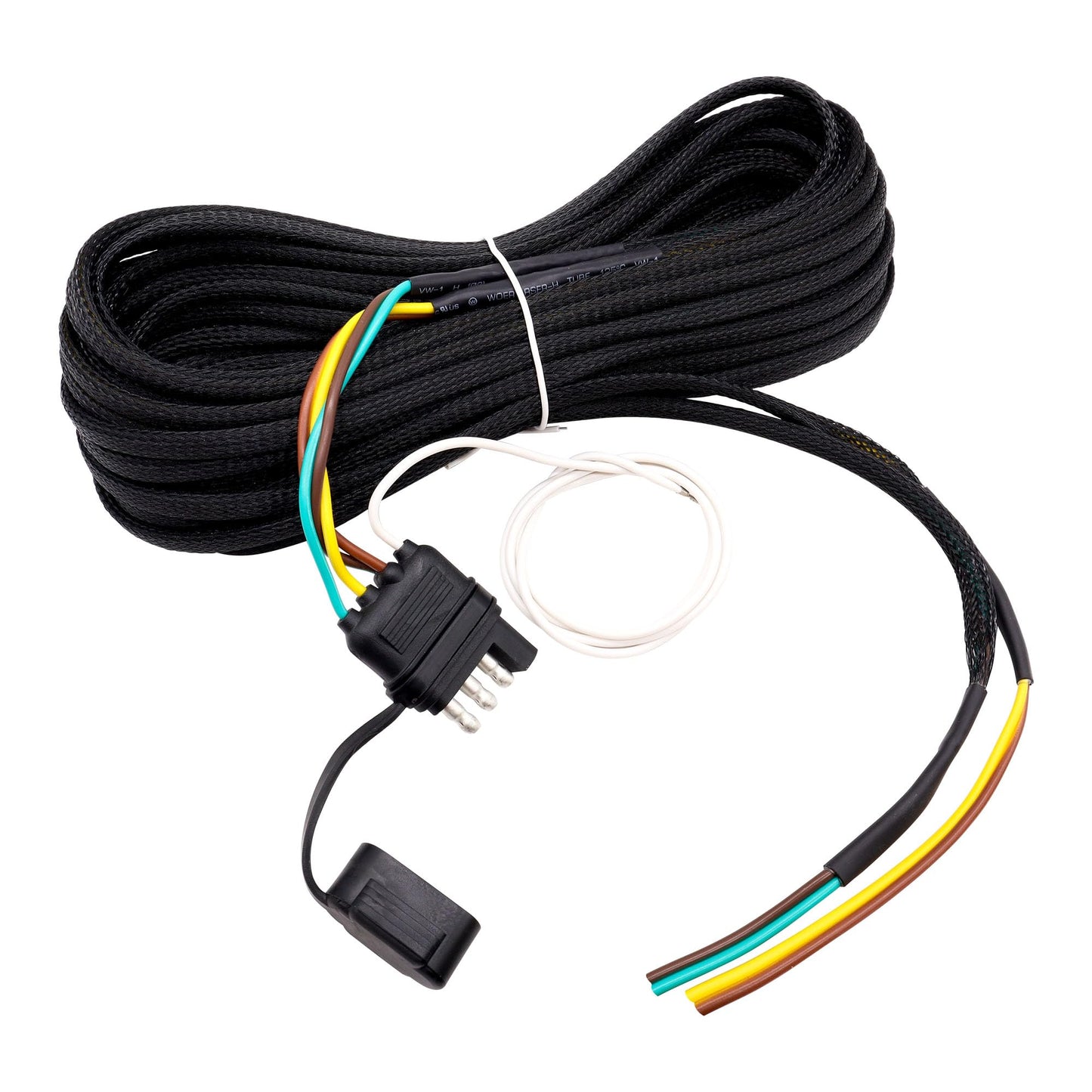 HiSport 4 Pin 5 Wire Trailer Wiring Harness 22FT Trailer Light Kit 5 Wire 4 Pin Harness Trailer Connector Wire Plug for Both-Side Taillights of Rewiring Trailer RV Boat
