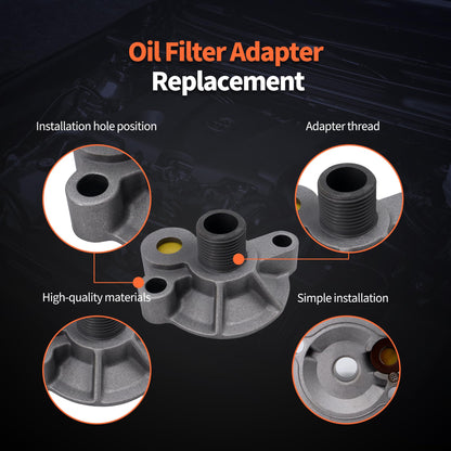 HiSport Oil Filter - Compatible with Chevy V8 Engines SBC BBC Spin On Bypass 305 307 327 350 400 396 402 427 454 - Replace 3952301