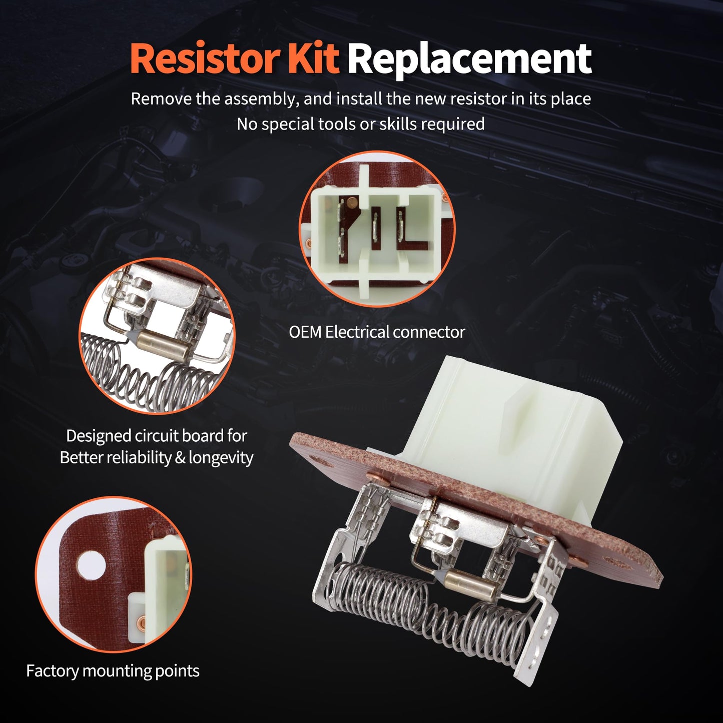 HiSport 973-013 973-404 HVAC Blower Motor Resistor Compatible with Ford E-150 E-250 E-350 E-450 E-550 F-250 F-350 F-450 F-550 Super Duty Replacement for 4C2Z19A706AA 4P1363