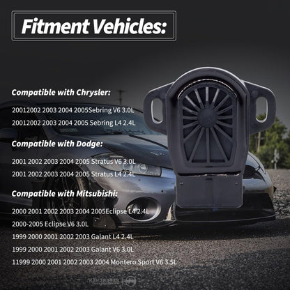 HiSport TPS Throttle Position Sensor MD628077 Compatible with Chrysler Sebring 2001-2005, Eclipse 1999-2005, Galant 1999-2004, Montero Sport & Replacement for Dodge Stratus, Replaces 158-0615, TH236