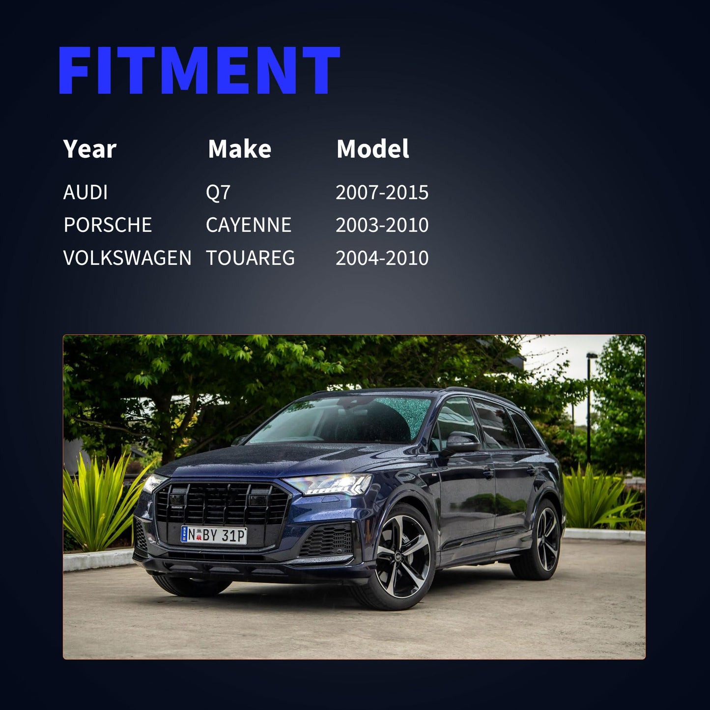 HiSport 4Pcs Front and Rear Disc Brake Pad Wear Sensors - Compatible with Audi Q7 2007-2015 Porsche Cayenne 2003-2010 Volkswagen Touareg 2004-2018 Replace 11633003 11633004