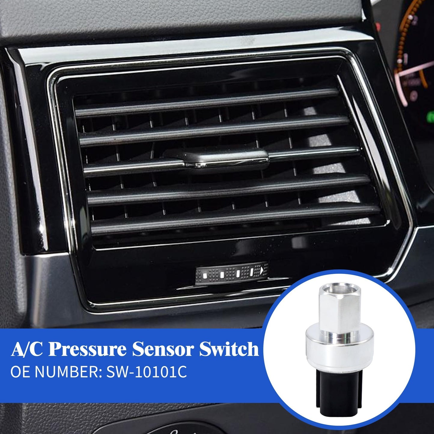 HiSport SW-10101C A/C Air Conditioner Pressure Sensor Switch Compatible with Lincoln MKT MKX MKC Aviator Continental Mark LT, Ford Edge Escape Mustang F-650 Fiesta Bronco Explorer Fusion Maverick