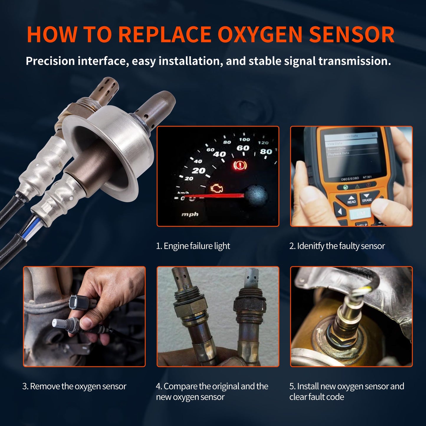 HiSport 250241107 25054102 Oxygen O2 Sensor Upstream Downstream 2PCS - Compatible with Nissan Sentra 2013 2014 2015 2016 2017 1.8L