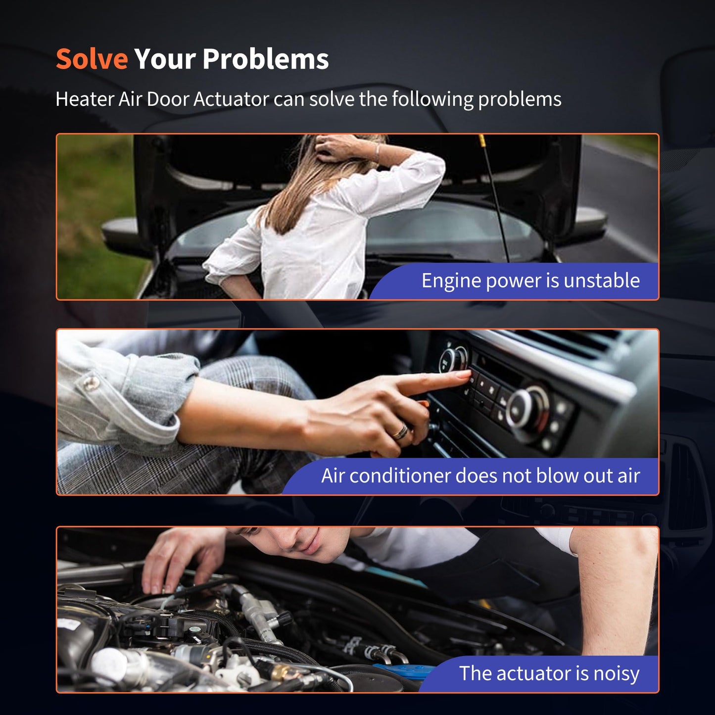 HiSport 5Q0907511A HVAC Heater Blend Door Actuator - Compatible with Audi Q2 Quattro A3 Quattro A3 Sportback RS3 S3 TT RS TTS Quattro | Volkswagen Atlas Teramont Tiguan e-Golf Golf 2013-2019