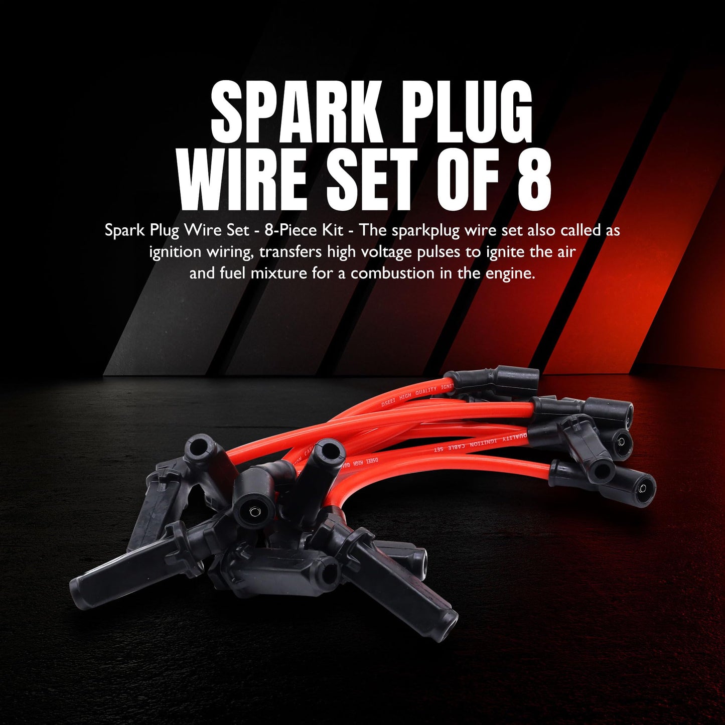 HiSport Spark Plug Wire Set -89018056 Compatible with GMC 2005-2012,Compatible with Cadillac Escalade 2007-2012, Corvette2005-2012,Express 1500 2018-2012,Silverado 2500 HD 2007-2012 & More