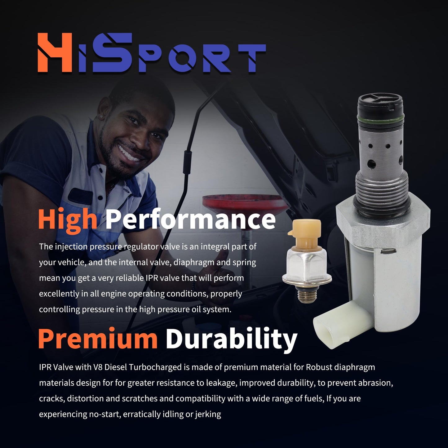 HiSport 6.0 IPR Valve Injector Pressure Regulator & ICP Control Sensor with Pigtail Compatible with Ford 6.0L V8 Excursion F250 F350 F450 F550 Super Duty, E350 E450, 5C3Z-9C968-CA