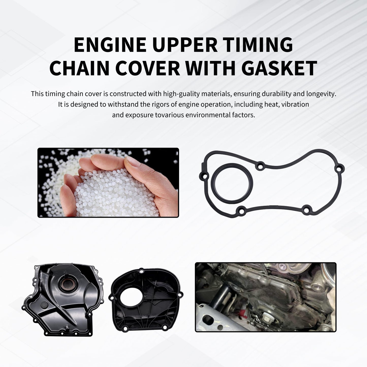 HiSport 06H103269C Engine Timing Chain Cover with Gasket Upper & Lower - Compatible with 2007-2017 VW Audi Beetle Jetta Passat Tiguan Sharan Golf GTI EOS CC A3 A4 A5 A6 TT Allroad Q3 Q5 1.8T 2.0T