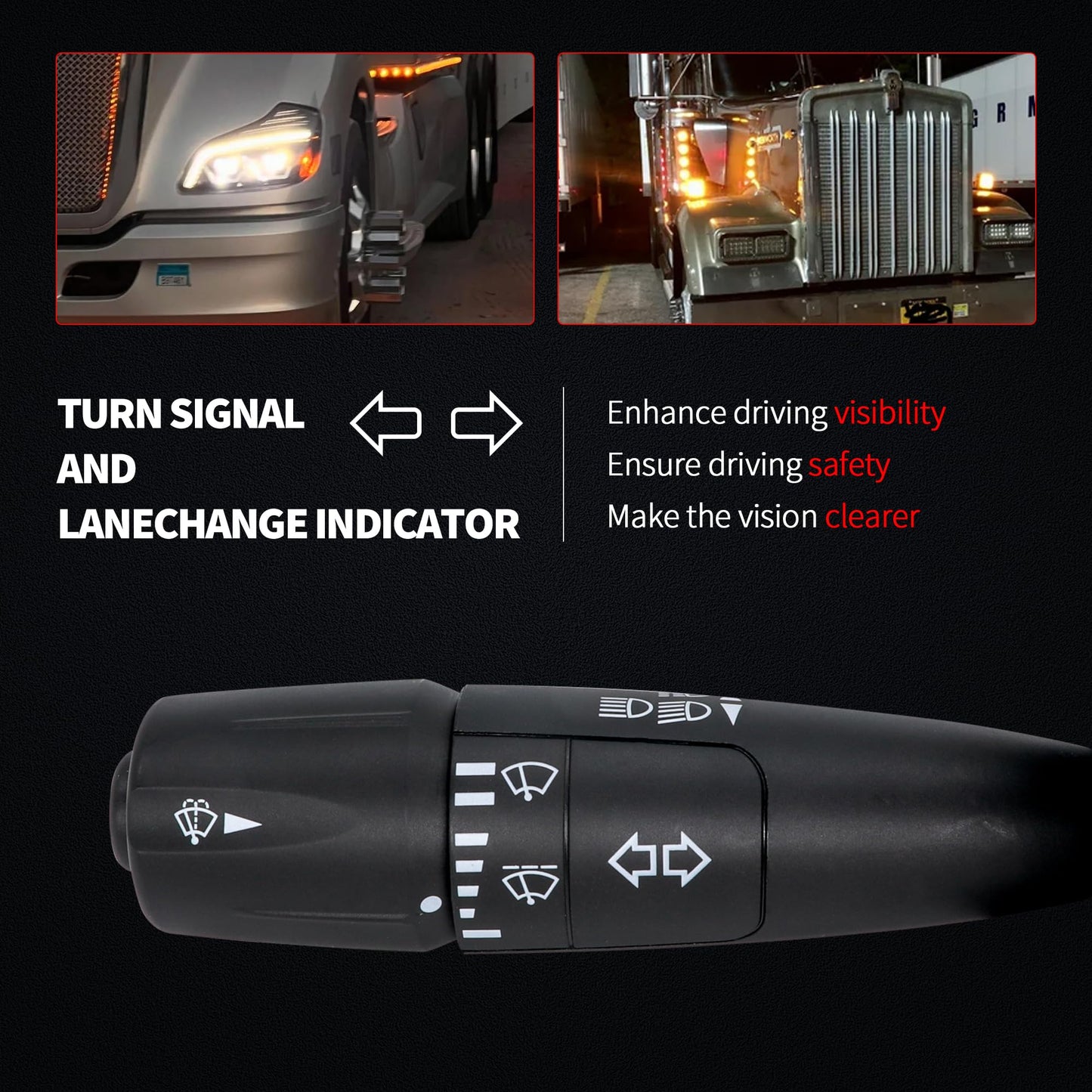 HiSport Turn Signal Switch with 8 Wire Fit for Peterbilt 379 330 337 365 367 384 385 Replace P271067, P27-6221,P276221, TRW 480791 TRW480791 20548AA A0613-002-00