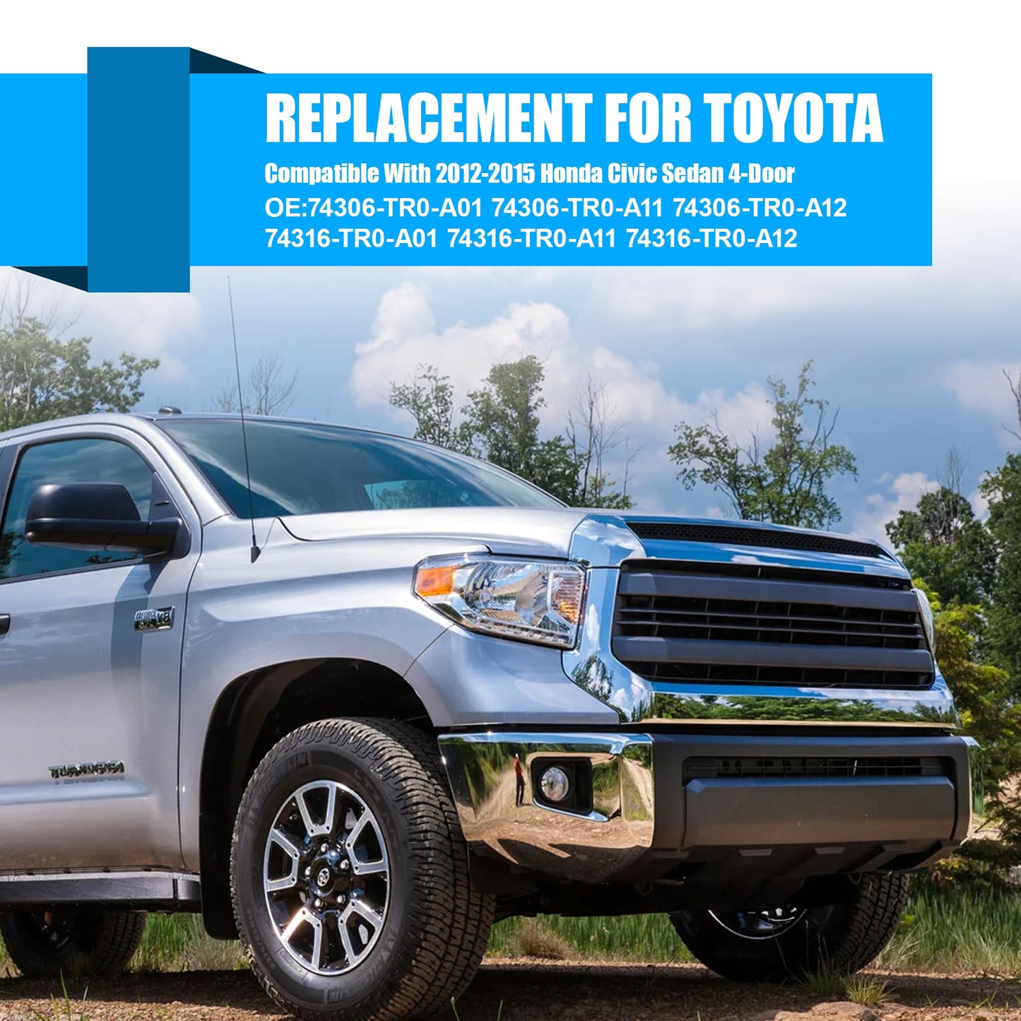 HiSport 1 Pair Roof Drip Molding Weatherstrip - Compatible with Honda Civic Sedan 4-Door 2012 2013 2014 2015, Left & Right Side Roof Trim Seal Kit Replace 74316TR0A01 74306TR0A01