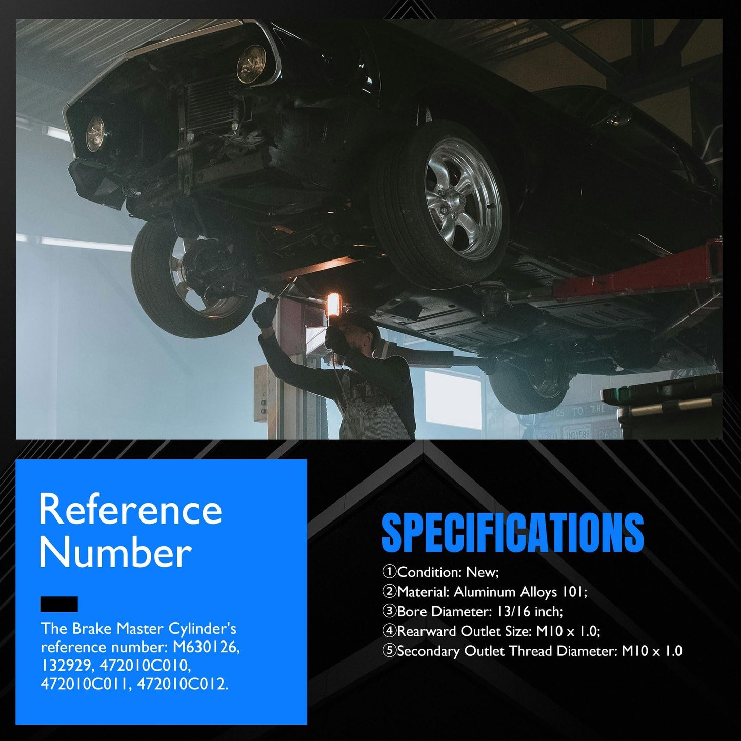 HiSport 472010C010 Brake Master Cylinder with Reservoir and Cap Compatible with Toyota Vehicles Tundra 2000 2001 2002 2003 2004 2005 2006 Replacement for 472010C011, 472010C012 SKM630126 M630126
