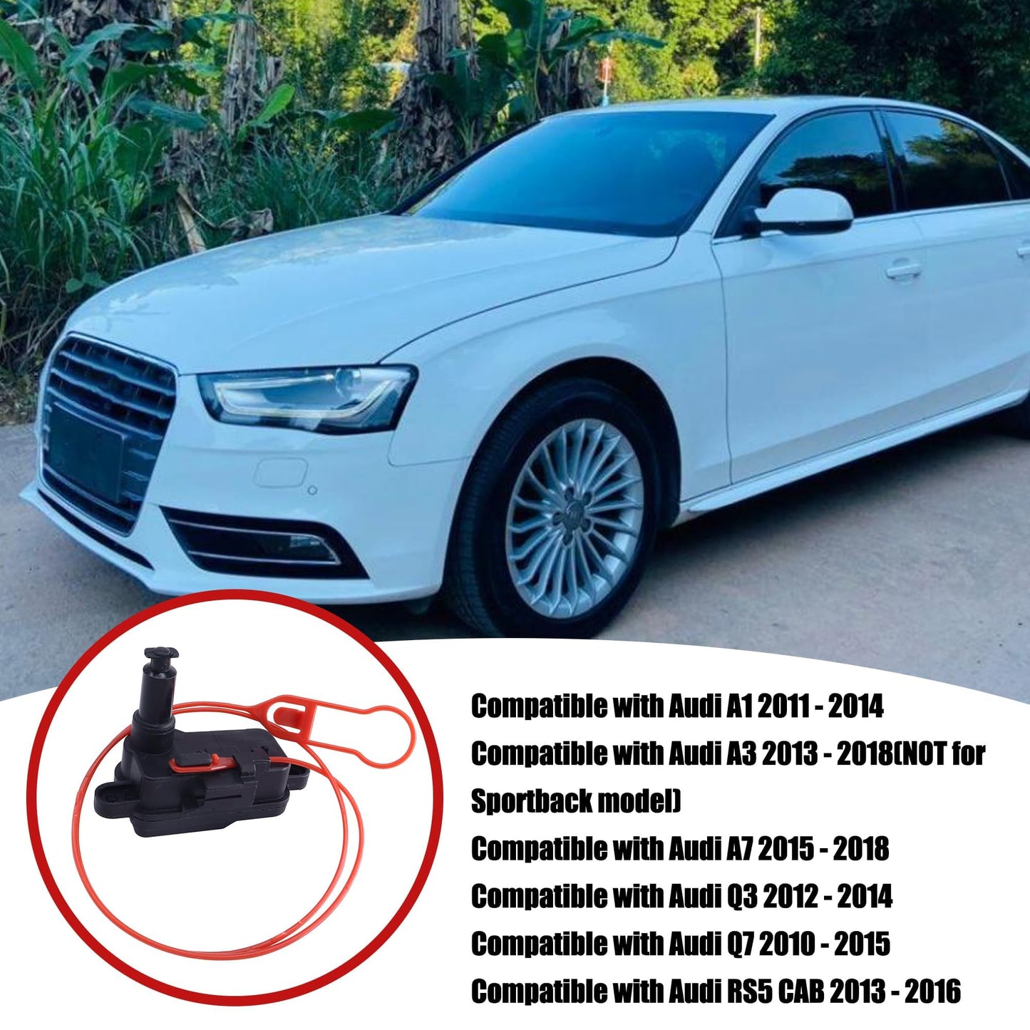 HiSport Fuel Tank Door Lock actuators 8V0862153A Compatible with Audi A1 A4 A5 A6 A8 Replaces 8V0862153B 8V0862153 Fuel Filler Flap Actuator