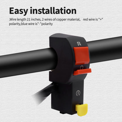 HiSport 12V Universal Handlebar Switch ON/Off 7/8" 22mm Start/Kill Starter/Stop Motorcycle Light Switch Compatible with Scooter Pit Dirt Bike K-F005, Mini Bike