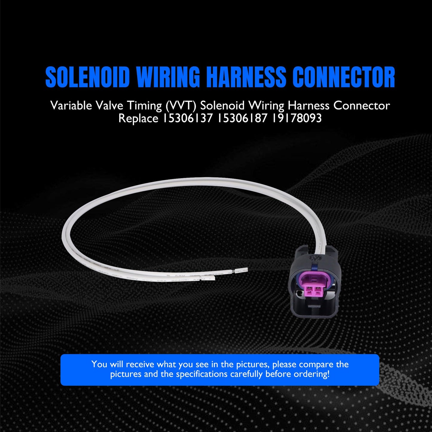 HiSport 15306137 Variable Valve Timing (VVT) Solenoid Connector Compatible with Buick Lacrosse Regal Verano, Chevrolet Captiva Malibu Equinox, Chevy Express, GMC Savana, Pontiac G5 G6, Saturn Aura