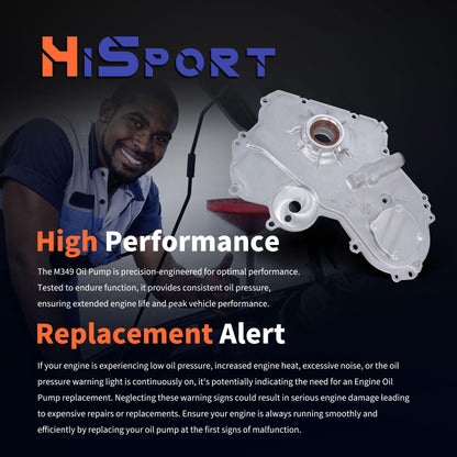 HiSport M349 Engine Oil Pump Compatible with Buick Chevrolet Pontiac Saturn 2.0L 2.2L 2.4L 2000-2017 DOHC Replace OP314 TCS46041 JV5068 12582069 12584621