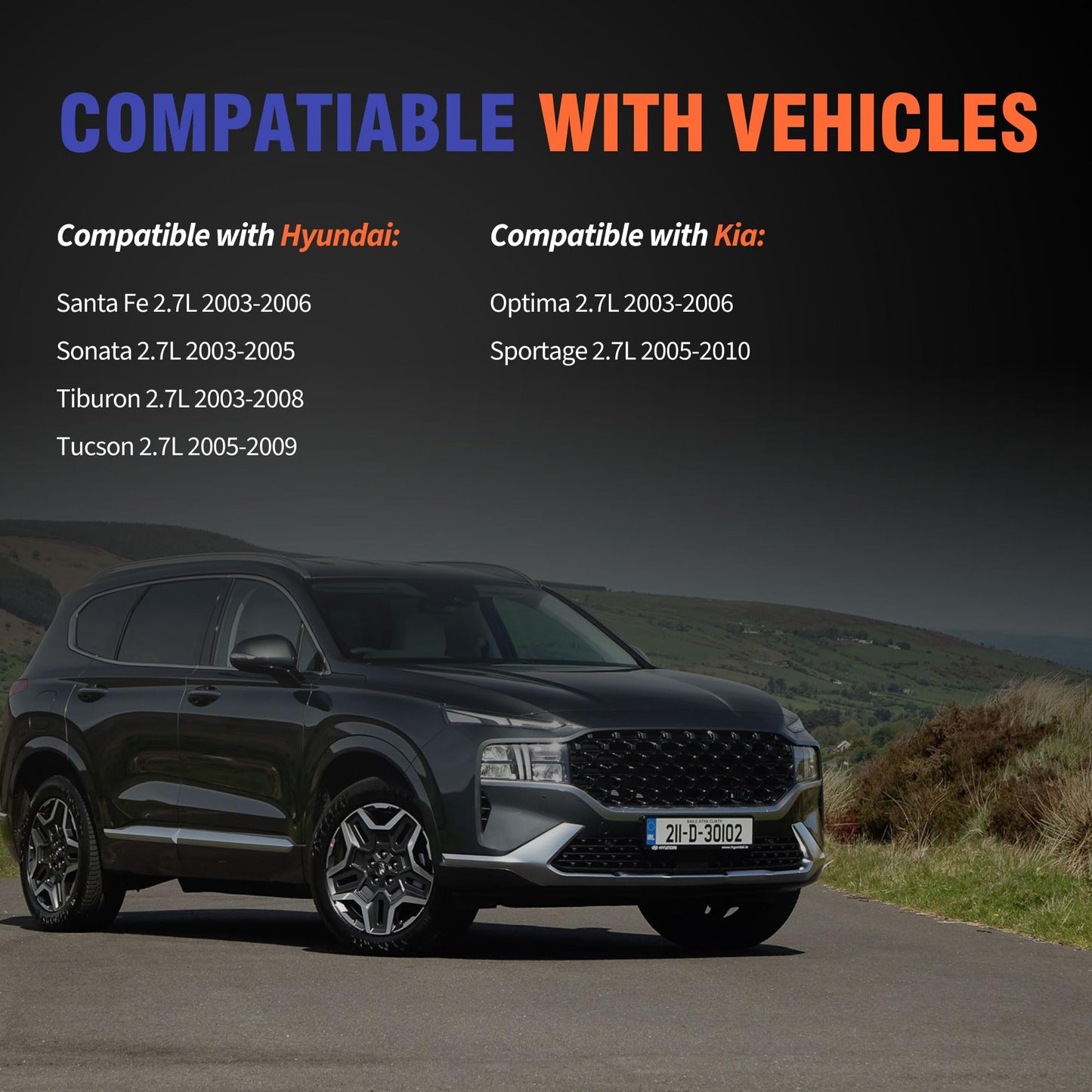 HiSport Valve Cover Gasket Set - Compatible with Hyundai Santa Fe Sonata Tiburon Tucson Compatible with Kia Optima Sportage 2.7L 2003-2010 - Replace VS50641R