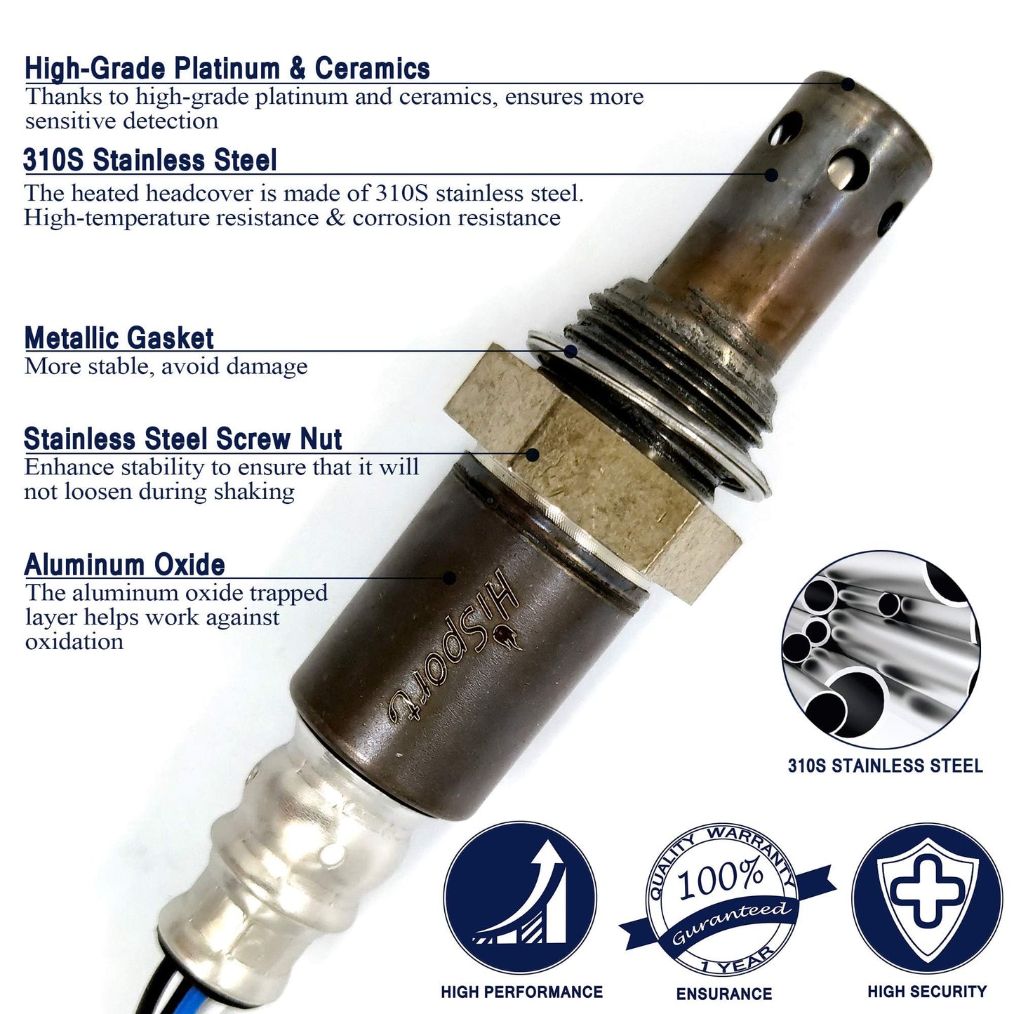 HiSport Oxygen Sensor Heated O2 Sensor, 4-Wire Air Fuel Ratio Sensor Compatible with Subaru Legacy Outback 2015-2019, Toyota Camry 2004-2006 Highlander 2009-2014 Sienna 2004-2010 Replaces 250-54008